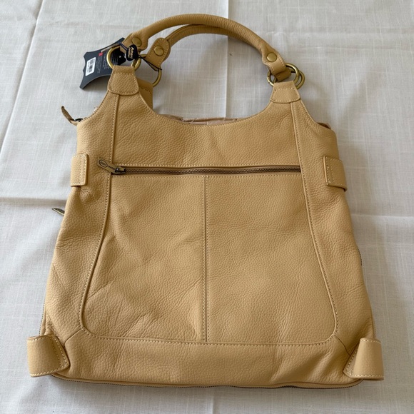 Amerileather Leather Judelle Universal Shoulder Bag Beige NWT - Picture 6 of 7